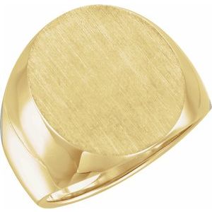 14K Yellow 20x17 mm Oval Signet Ring - Siddiqui Jewelers