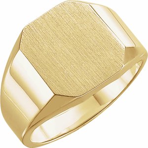 14K Yellow 12x10 mm Octagon Signet Ring - Siddiqui Jewelers