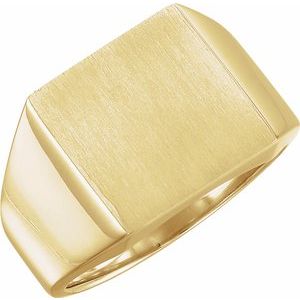 14K Yellow 16 mm Square Signet Ring - Siddiqui Jewelers