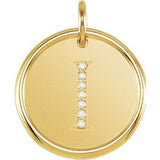 14K Yellow .04 CTW Natural Diamond Posh Mommy¬Æ Initial I Pendant Siddiqui Jewelers