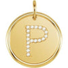 14K Yellow 1/10 CTW Natural Diamond Posh Mommy¬Æ Initial P Pendant Siddiqui Jewelers