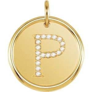 14K Yellow 1/10 CTW Diamond Initial P Pendant - Siddiqui Jewelers