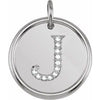 Sterling Silver .06 CTW Natural Diamond Posh Mommy¬Æ Initial J Pendant Siddiqui Jewelers