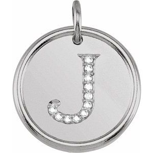 Sterling Silver .06 CTW Natural Diamond Posh Mommy¬Æ Initial J Pendant Siddiqui Jewelers