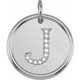 14K White .06 CTW Diamond Initial J Pendant - Siddiqui Jewelers