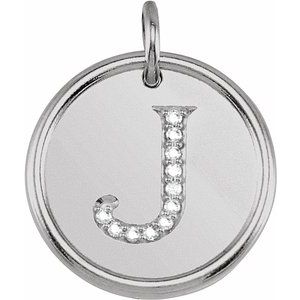 14K White .06 CTW Diamond Initial J Pendant - Siddiqui Jewelers
