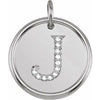 Sterling Silver .06 CTW Diamond Initial J Pendant - Siddiqui Jewelers