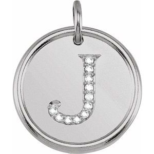 Sterling Silver .06 CTW Diamond Initial J Pendant - Siddiqui Jewelers