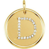 18K Yellow Vermeil .08 CTW Natural Diamond Posh Mommy¬Æ Initial D Pendant Siddiqui Jewelers