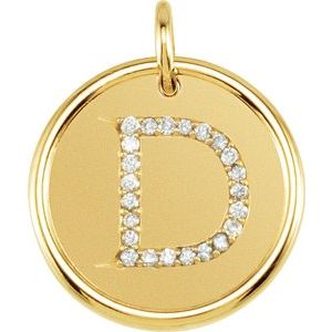 14K Yellow 1/8 CTW Diamond Initial D Pendant - Siddiqui Jewelers