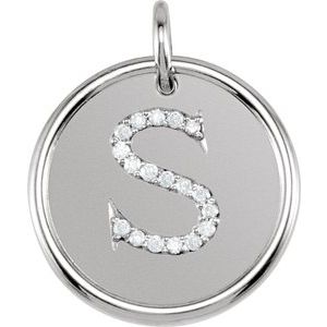 Sterling Silver 1/10 CTW Diamond Initial S Pendant - Siddiqui Jewelers