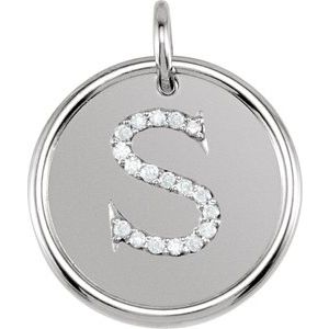 Sterling Silver 1/10 CTW Natural Diamond Posh Mommy¬Æ Initial S Pendant Siddiqui Jewelers