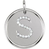 14K White 1/10 CTW Natural Diamond Posh Mommy¬Æ Initial S Pendant Siddiqui Jewelers