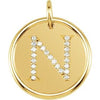 14K Yellow 1/8 CTW Natural Diamond Posh Mommy¬Æ Initial N Pendant Siddiqui Jewelers