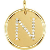 18K Yellow Vermeil 1/8 CTW Natural Diamond Posh Mommy¬Æ Initial N Pendant Siddiqui Jewelers