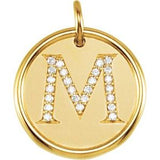 18K Yellow Vermeil 1/8 CTW Natural Diamond Posh Mommy¬Æ Initial M Pendant Siddiqui Jewelers