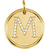 14K Yellow 1/8 CTW Diamond Initial M Pendant - Siddiqui Jewelers