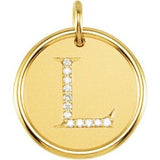 14K Yellow .04 CTW Natural Diamond Posh Mommy¬Æ Initial L Pendant Siddiqui Jewelers