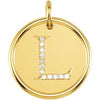 18K Yellow Vermeil .06 CTW Natural Diamond Posh Mommy¬Æ Initial L Pendant Siddiqui Jewelers