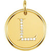 14K Yellow .06 CTW Diamond Initial L Pendant - Siddiqui Jewelers