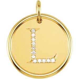14K Yellow .06 CTW Diamond Initial L Pendant - Siddiqui Jewelers