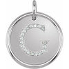 14K White 1/10 CTW Natural Diamond Posh Mommy¬Æ Initial G Pendant Siddiqui Jewelers