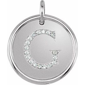 Sterling Silver 1/10 CTW Natural Diamond Posh Mommy¬Æ Initial G Pendant Siddiqui Jewelers