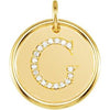 14K Yellow 1/10 CTW Natural Diamond Posh Mommy¬Æ Initial G Pendant Siddiqui Jewelers