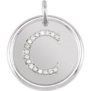 Sterling Silver .06 CTW Natural Diamond Posh Mommy¬Æ Initial C Pendant Siddiqui Jewelers