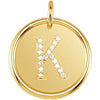 14K Yellow .08 CTW Natural Diamond Posh Mommy¬Æ Initial K Pendant Siddiqui Jewelers