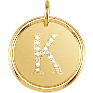 14K Yellow .08 CTW Natural Diamond Posh Mommy¬Æ Initial K Pendant Siddiqui Jewelers