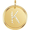 18K Yellow Vermeil .08 CTW Natural Diamond Posh Mommy¬Æ Initial K Pendant Siddiqui Jewelers