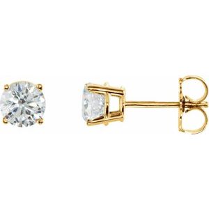 14K Yellow 6 mm Stuller Lab-Grown Moissanite Stud Earrings Siddiqui Jewelers