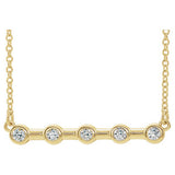 14K Yellow 1/6 CTW Diamond Bezel-Set Bar 16" 
Necklace - Siddiqui Jewelers