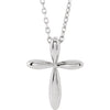 Sterling Silver 14.65x11.2 mm Cross 16-18" Necklace - Siddiqui Jewelers