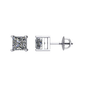 Platinum 1/4 CTW Diamond Threaded Post Stud Earrings - Siddiqui Jewelers