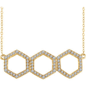 14K Yellow 1/4 CTW Diamond Geometric 16-18" Necklace - Siddiqui Jewelers