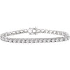 Sterling Silver 4.5 mm Round Cubic Zirconia 7" Line Bracelet - Siddiqui Jewelers