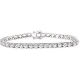 Sterling Silver 4.5 mm Round Cubic Zirconia 7" Line Bracelet - Siddiqui Jewelers
