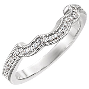 14K White 1/8 CTW Diamond Band for 5.8 mm Round Ring - Siddiqui Jewelers