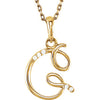 14K Yellow .03 CTW Diamond Initial G 18" Necklace - Siddiqui Jewelers