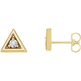 14K Yellow 1/8 CTW Diamond Triangle Earrings - Siddiqui Jewelers
