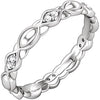 18K White 1/8 CTW Diamond Sculptural-Inspired Eternity Band Size 5.5 - Siddiqui Jewelers