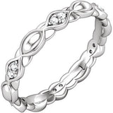 Platinum 1/8 CTW Diamond Sculptural-Inspired Eternity Band Size 7.5 - Siddiqui Jewelers