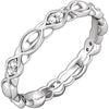 14K White 1/8 CTW Diamond Sculptural-Inspired Eternity Band Size 6 - Siddiqui Jewelers