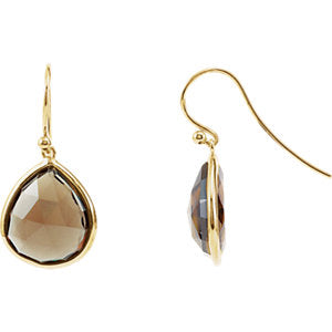 14K Yellow Gold-Plated Sterling Silver Smoky Quartz Earrings - Siddiqui Jewelers