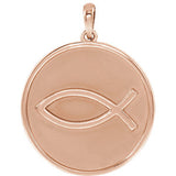 14K Rose 20.3x18.4 mm Ichthus (Fish) Pendant - Siddiqui Jewelers