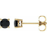 14K Yellow 4 mm Natural Black Onyx Stud Earrings Siddiqui Jewelers