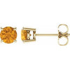 14K Yellow 5 mm Natural Citrine Stud Earrings Siddiqui Jewelers