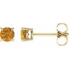 14K Yellow 4 mm Natural Citrine Stud Earrings Siddiqui Jewelers